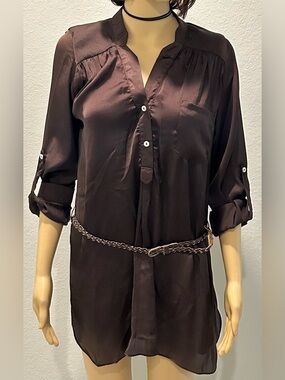 Hot & Delicious Chocolate Brown Satin Tunic